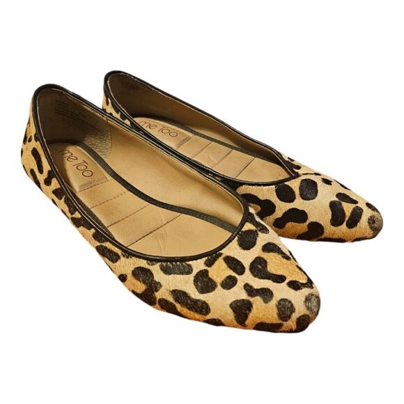 ME TOO "Aimee" Cowhide Leopard Flats - Size 7 1/2 - Picture 1 of 8